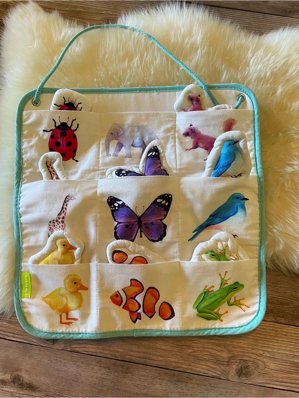 Lovevery Lock Box & Quilted Critter Pockets ~ 19 to 21 months